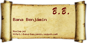 Bana Benjámin névjegykártya