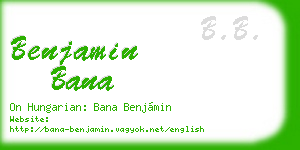 benjamin bana business card